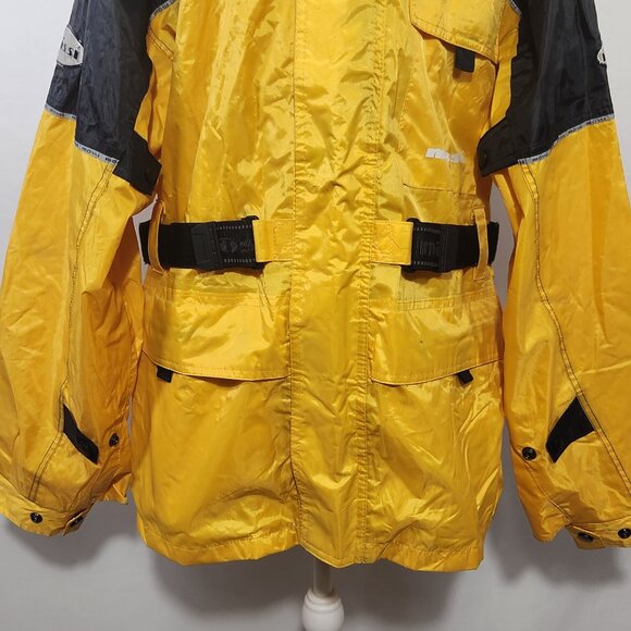 Mossi Men's SZ Medium Yellow Black Multi-Pocket Moto Sports Snow Hiking Jacket - Picture 3 of 16